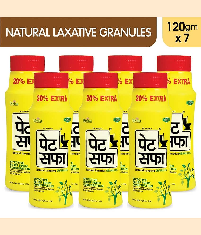 Pet Saffa Natural Laxative Granules 120Gm, Pack of 7 (Helpful In Constipation, Gas, Acidity, Kabz), Ayurvedic Medicine