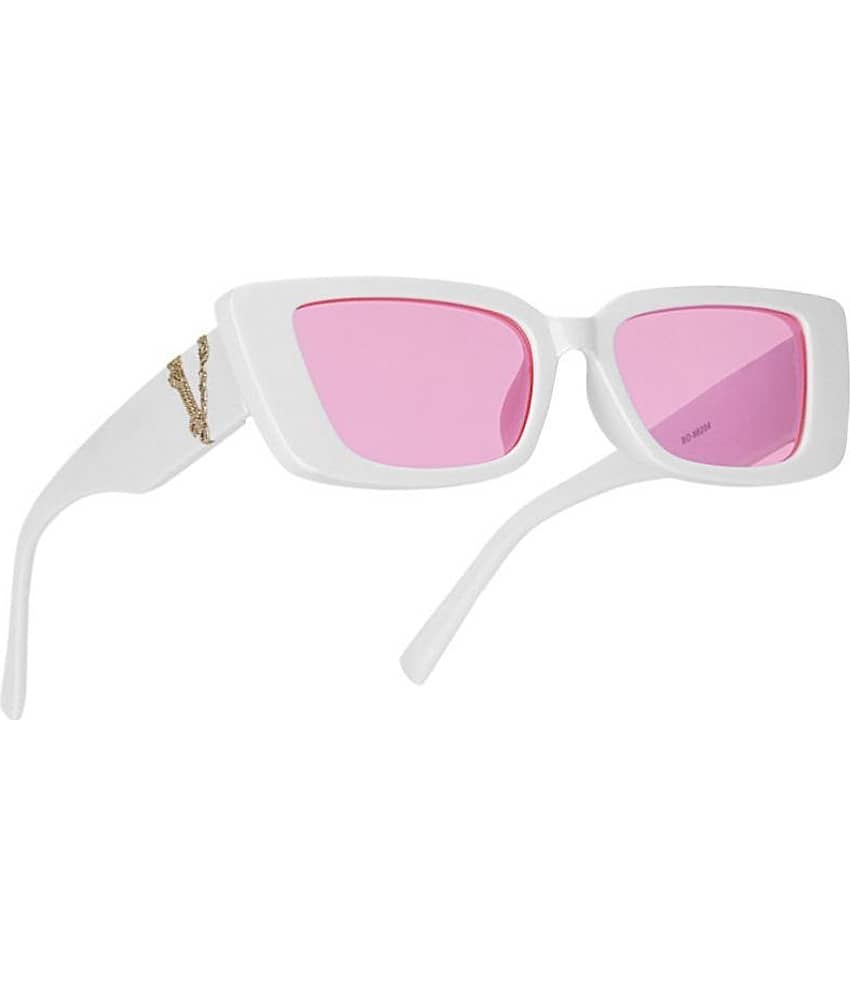 Creature - White Rectangular Sunglasses ( Pack of 1 )