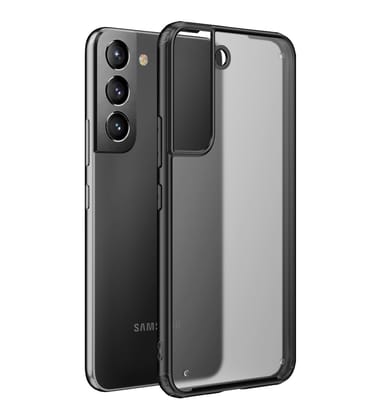 Rugged Frosted Semi Transparent PC Shock Proof Slim Back Cover for Samsung Galaxy S22 5G, 6.1 inch, Black
