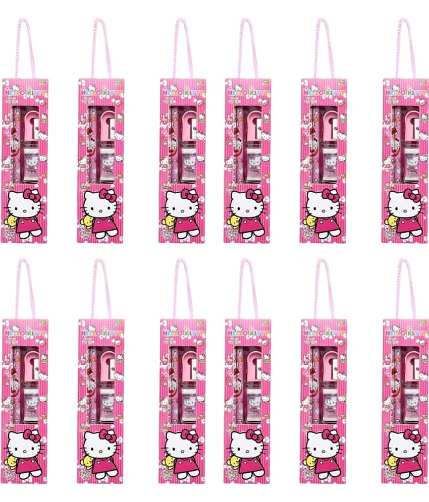 Kalra Magic 12pcs Stationery Set for Return Gifts Birthday Party for kids - Pencil, scale, eraser - Best Birthday Return Gifts for Kids in Bulk - Return gift for kids birthday Age 6-10 6-12 3 4 5 6 7 8 12