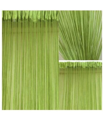 YUTIRITI Set of 2 Long Door Ring Rod Polyester Curtains Green