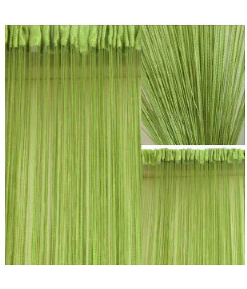 YUTIRITI Set of 2 Long Door Ring Rod Polyester Curtains Green