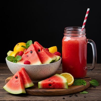 Watermelon Bowl + Watermelon Juice
