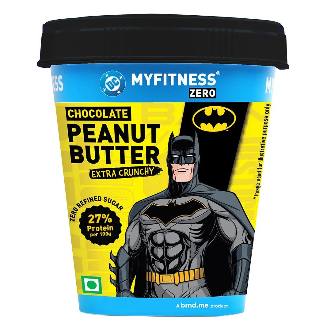 MyFitness x Batman | Chocolate Zero Peanut Butter Extra Crunchy | 27% Protein | Zero Added Sugar | High Protein MyFitness x Batman | Chocolate Zero Peanut Butter Extra Crunchy | 27% Protein | Zero Added Sugar | High Protein - 510 g