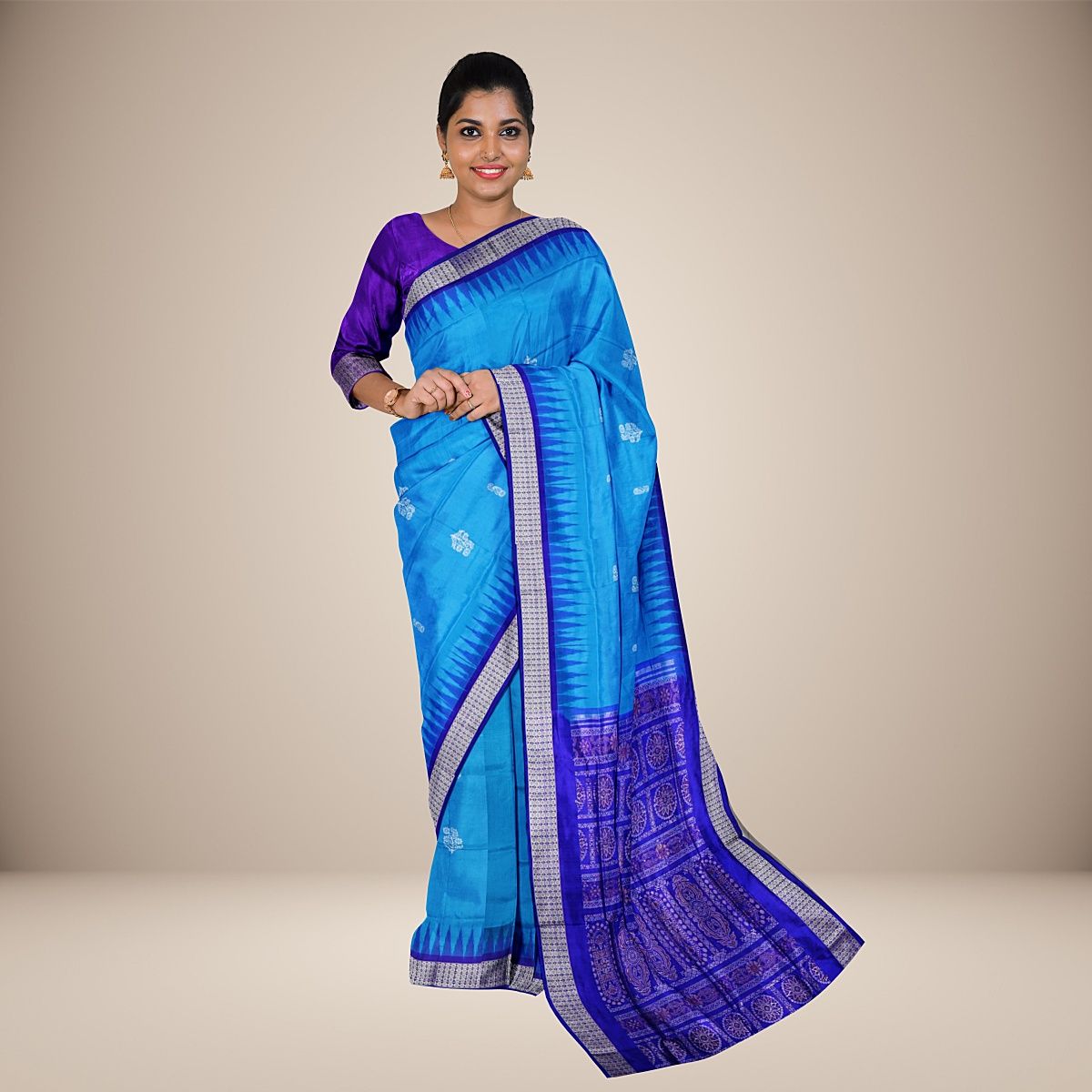 Elaborate Traditional Motif Bomkai Silk Saree