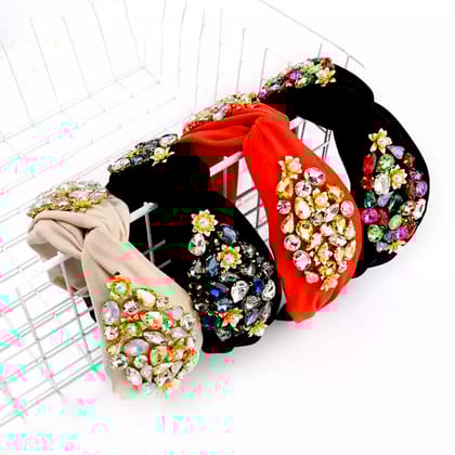 CrissCross | Crystal Headband-Beige
