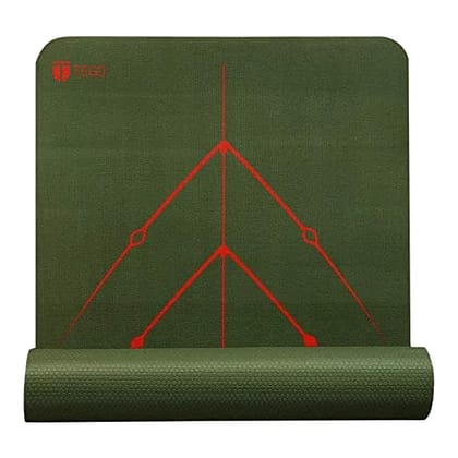 TEGO Stance Truly Reversible Yoga Mat with GuideAlign -(With Bag) (Colour - CAMO RED, Size - 5 MM) by Total Sporting And Fitness Solutions Pvt Ltd