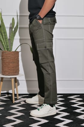 Men's Olive Premium Cargo Joggers Men's Olive Premium Cargo Joggers