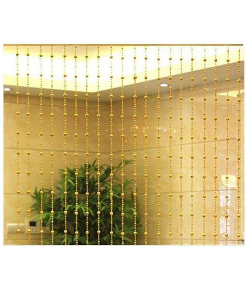 YUTIRITI Round Sparkling Plastic Strings Bead Hanging Curtain- 9ft, Golden