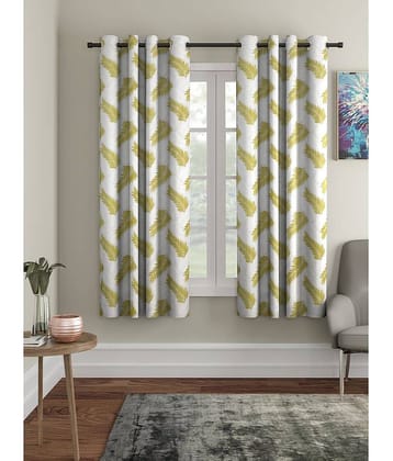 Cortina - Nature Printed Room Darkening Eyelet Curtain-9 Ft-pack of 2