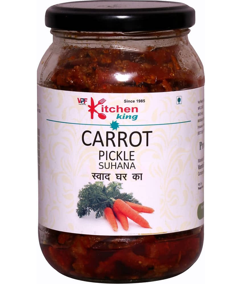 Kitchen King Since-1985 Organics Punjabi Carrot Pickle || Punjabi Pickle 100% Fresh Achar with Homemade Taste Pickle 500 g