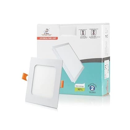 12 Watt Square Led Conceal Panel Light for False Ceiling & POP - Warm White, Pack of 20