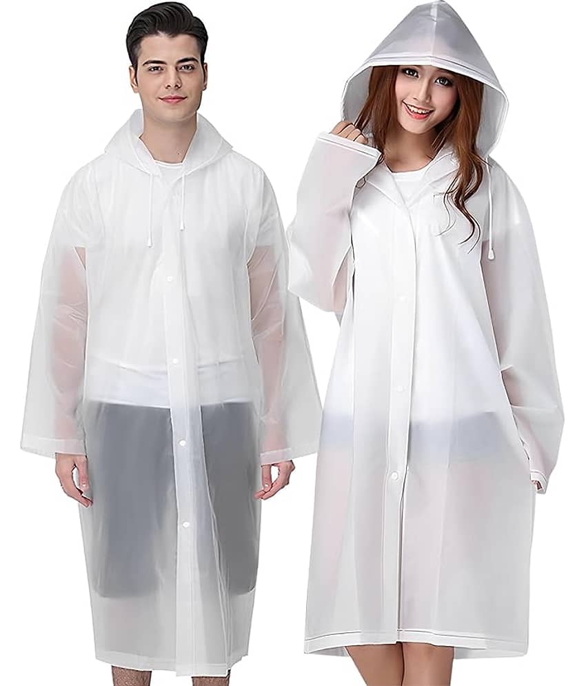 Infispace White PVC Men's Raincoat ( Pack of 1 )