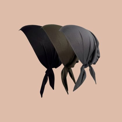 Adjustable Hijab Cap - Pack of Three