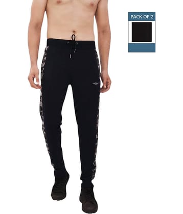 Force NXT Navy Cotton Men's Joggers ( Pack of 2 )