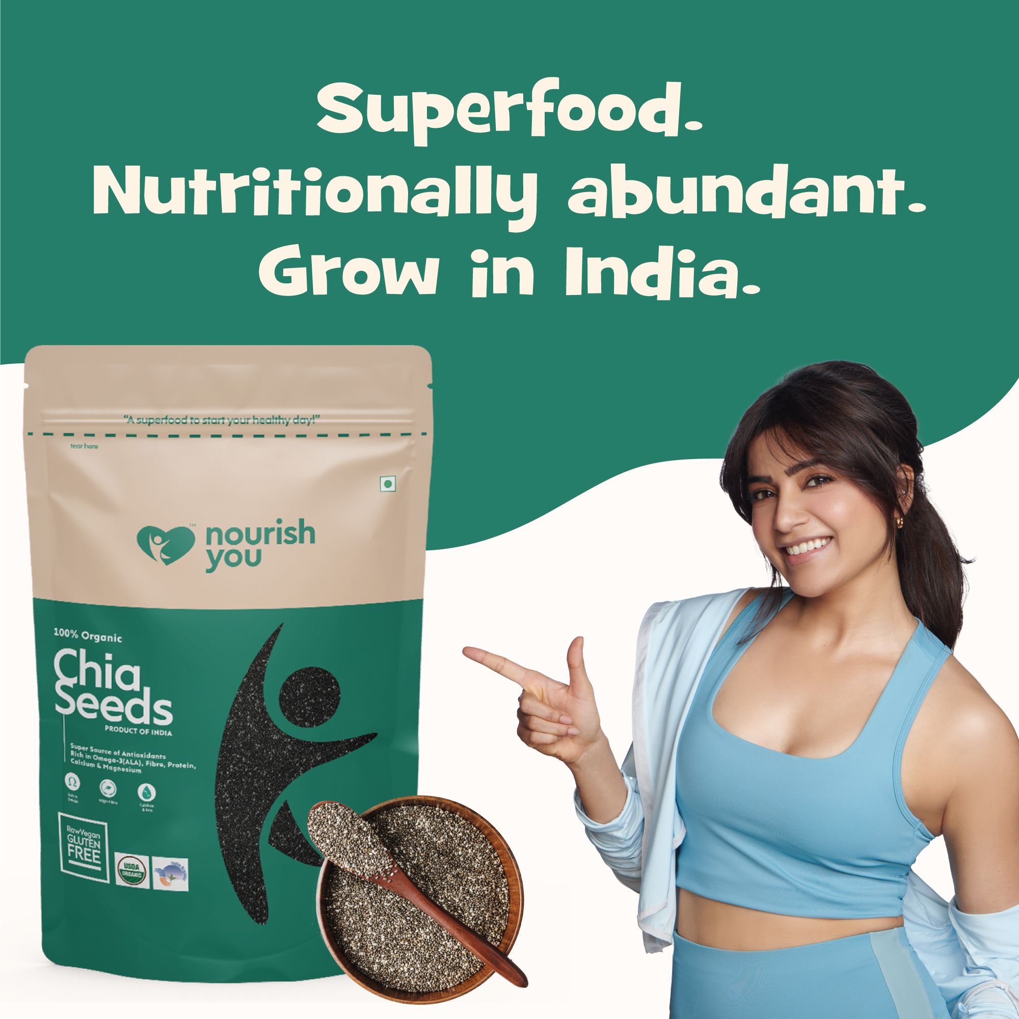 nourish you Raw Black Chia Seeds