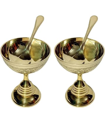 A & H ENTERPRISES - ICE CREAM CUP /Sweet Dish Bowl Brass Pudding Bowl 150 mL ( Set of 2 )