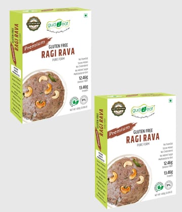Gud2Eat Ragi Rava | Finger Millet Semolina | High Fiber & Calcium Rich | Healthy Alternative to Regular Rava | 400g Pack of 2 Gud2Eat Ragi Rava | Finger Millet Semolina | High Fiber & Calcium Rich | Healthy Alternative to Regular Rava | 400g Pack of 2