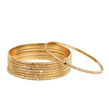 Matte Gold Plated 8 Pcs Bangles