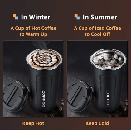 Vacuum Insulated Coffee Mug with Temperature Display - 380 ML