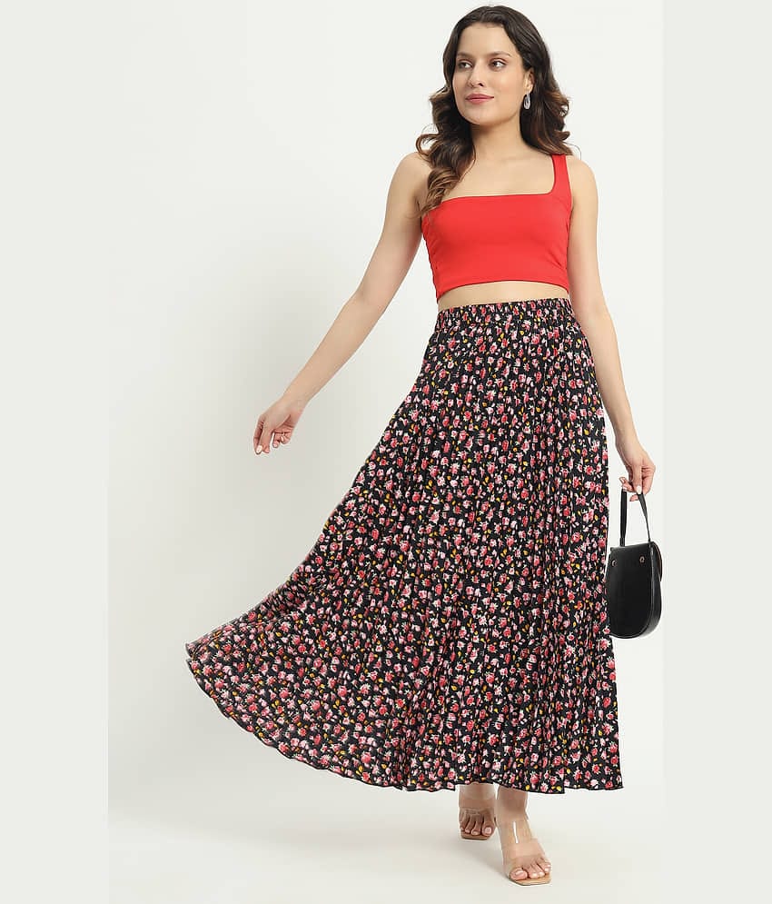ZWERLON Black Crepe Women's A-Line Skirt ( Pack of 1 )