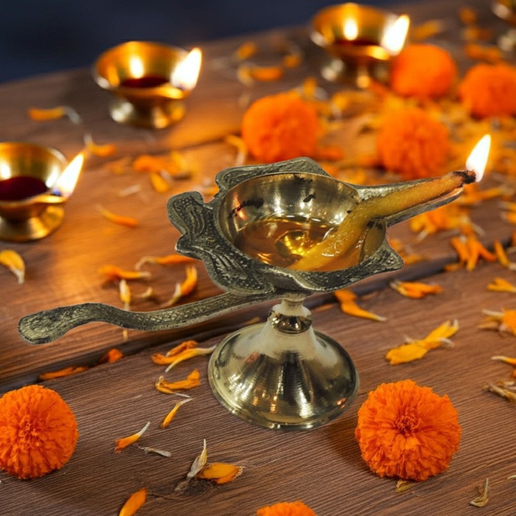 Brass Mahabarat Deepak No. 4 (ZMAS143 E)