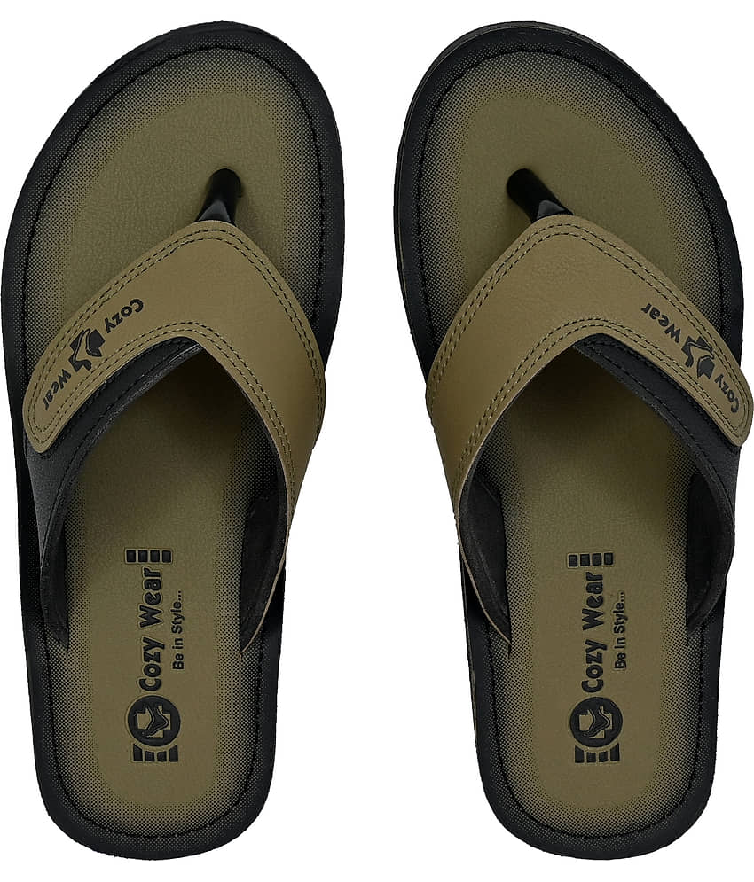 Cozy Wear Brown Men's Thong Flip Flop