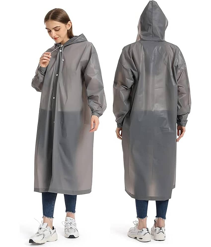 Infispace PVC Long Raincoat - Grey