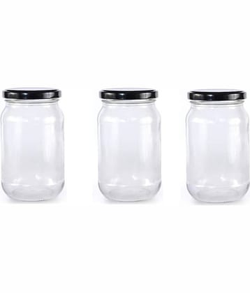 Somil - Storage Container Glass Transparent Pickle Container ( Set of 3 )