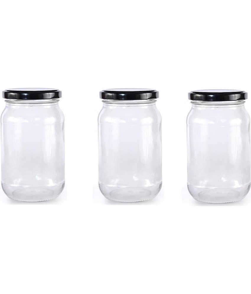 Somil - Storage Container Glass Transparent Pickle Container ( Set of 3 )