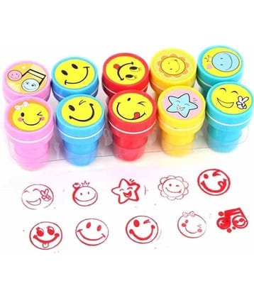 2327 YESKART10 PC SET-SMILE Stamps for Kids – Unicorn Scrapbook Stamper, Educational Toys Art and Craft School Supplies, Coloring & Stamping Set for 3+ Years Kids, Girls & Boys (Pack of 10 Pcs)