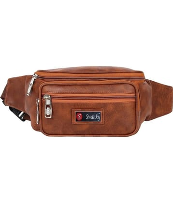 Swanky Travel Waist Bag Leather Brown Waist Pouch