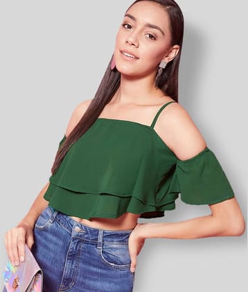 Chimpaaanzee Women's Polyester Crop Top ( Green )