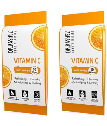 DR.RASHEL  Vitamin C Dirt Remover  Facial Wipes Pack of 2  Wet Wipes ( 20 Pcs )