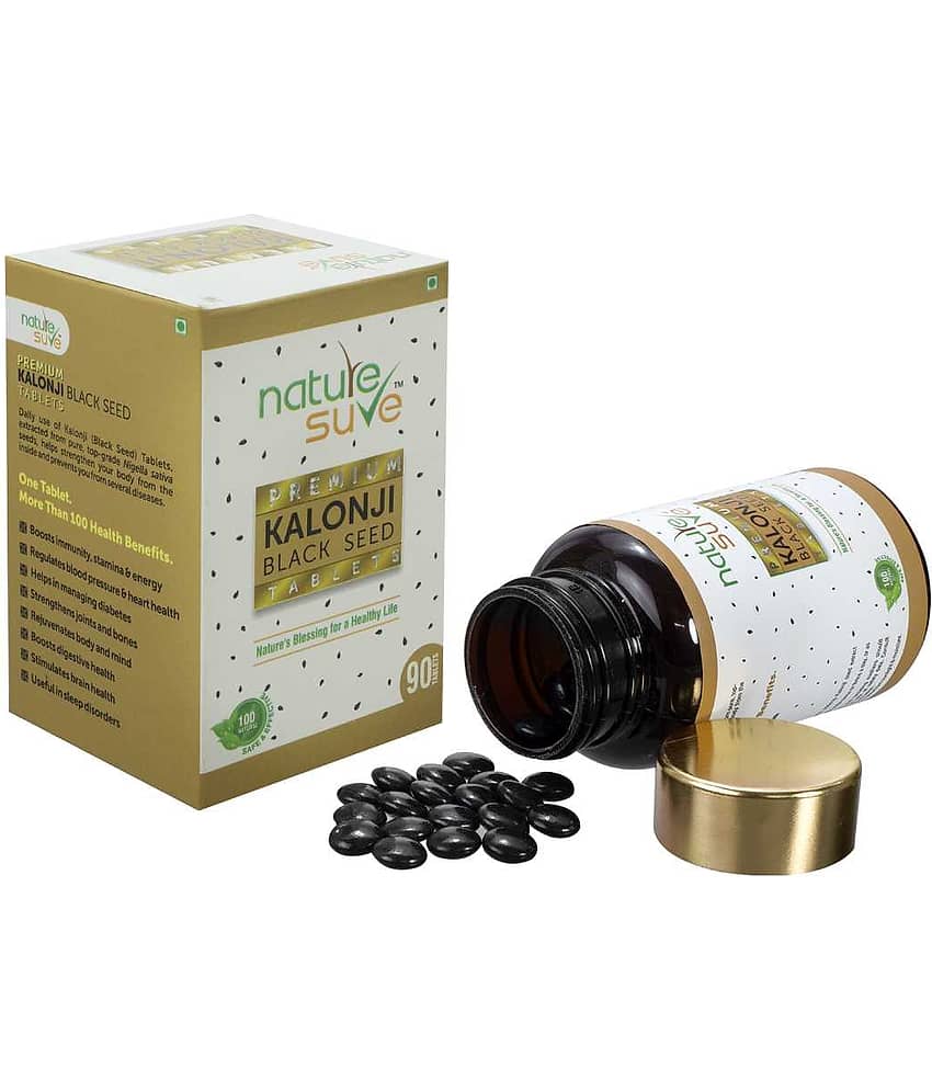 Nature Sure Kalonji Tablets for Men and Women - 1 Pack (90 Tablets)