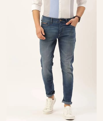 The Indian Garage Co Men Blue Slim Fit Low-Rise Low Distress Stretchable Jeans - None