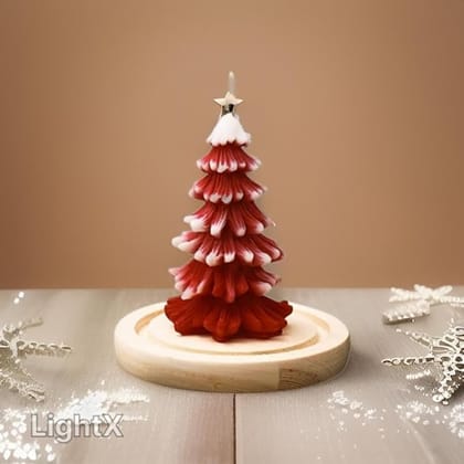SS Enterprise Organic Soy Wax Christmas Tree Pillar Candles for Decor, Scented Aromatic Fragrance Candles, Smoke-Free, Xmas Decoration Accessories, (Pack of 10)