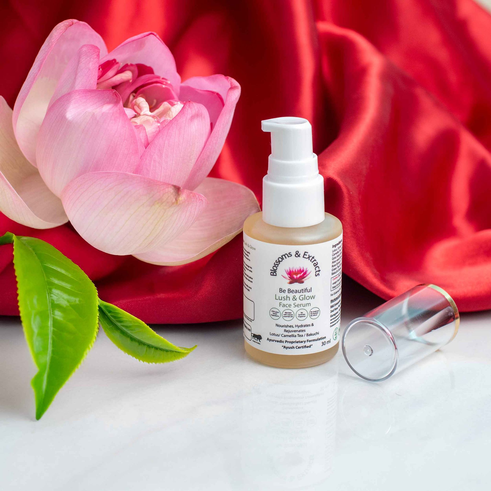 Blossoms & Extracts Be Beautiful Lush & Glow Face Serum With Lotus, Camellia Tea & Bakuchi