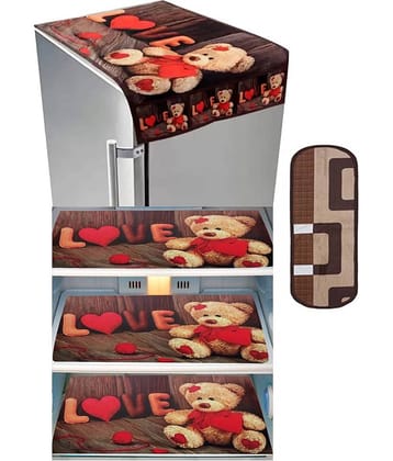 Exopick Set of 5 Polyester Brown Fridge Top Cover