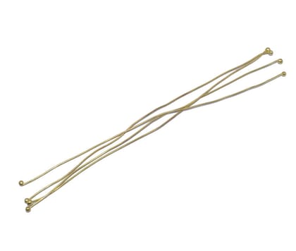 Gold 28 Gauge Brass Fuse Wire (Ball Pins) For Jewellery Making , BPP-016-Per Packet of 50 Gram / 3 Inch