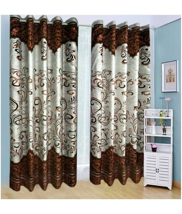 Tanishka Fabs Abstract Semi-Transparent Eyelet Curtain 7 ft ( Pack of 2 ) - Multi Color