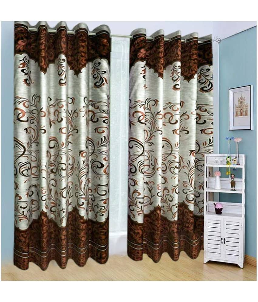 Tanishka Fabs Abstract Semi-Transparent Eyelet Curtain 7 ft ( Pack of 2 ) - Multi Color