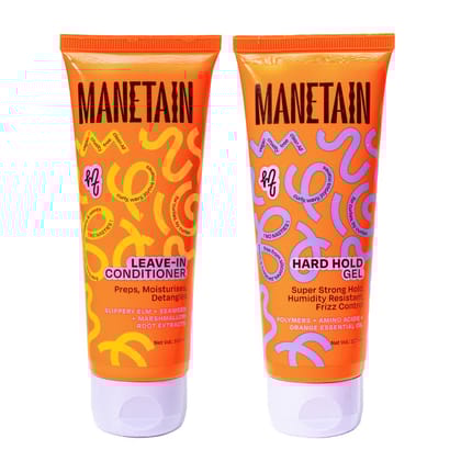 Manetain Leave In Conditioner & Hard Hold Gel For Hair- 100 ml Each