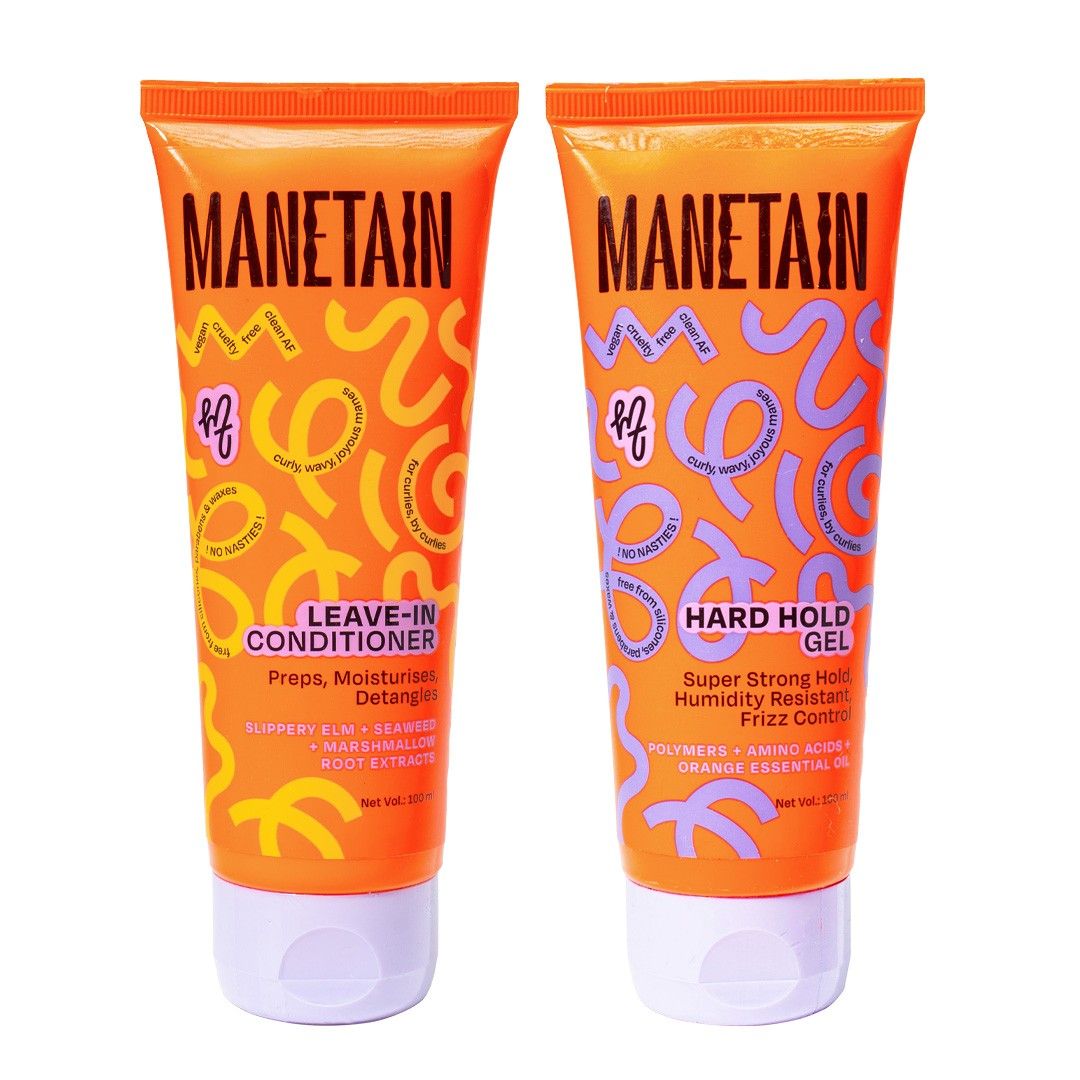 Manetain Leave In Conditioner & Hard Hold Gel For Hair- 100 ml Each