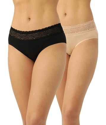 Leading Lady Pack of 2 Cotton Hipster For Women ( Beige )
