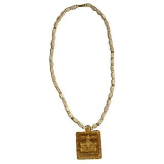 Divine Shree Radha Printed Wooden Kanthi Mala For Mantra