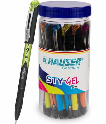 HAUSER Sty Gel Jar of 25 Gel Pen (Pack of 25, Blue)