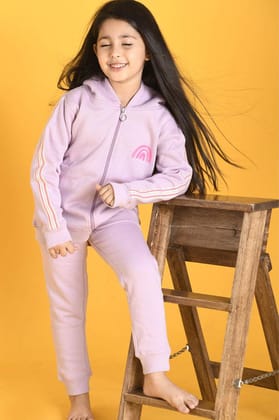 LAVENDER FLEECE ZIP UP SWEATSHIRT JOGGER SET - PURPLE-0-6 MONTHS / 2N / PURPLE