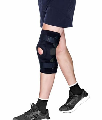 Vissco Functional Knee Support, Provides moderate support & stability to the Knee -Color - Black (Single Piece) - XL - None