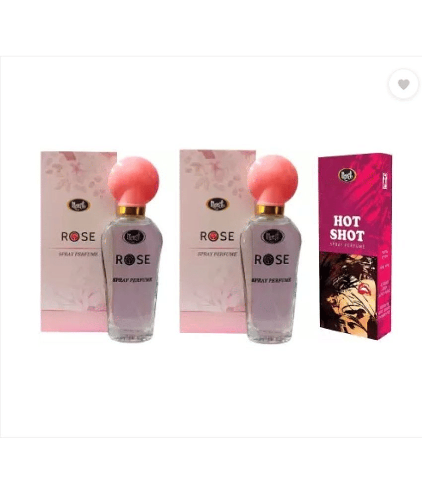Monet - 2 ROSE PERFUME 30ML EACH &1 HOT SHOT PERFUME30 ML Eau De Parfum (EDP) For Women,Men 90 ( Pack of 3 )